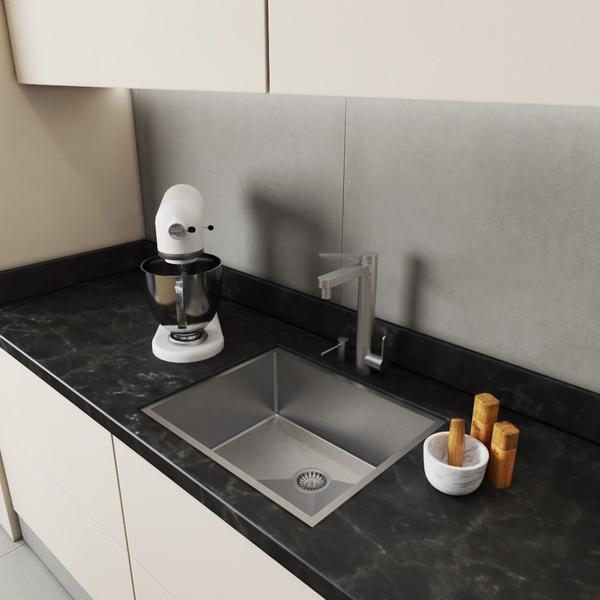 Pia Cuba Quadrada De Inox 50x40 C/ Escorredor Para Cozinha - Technox Imagem de Pia Cuba Quadrada De Inox 50x40 C/ Escorredor Para Cozinha