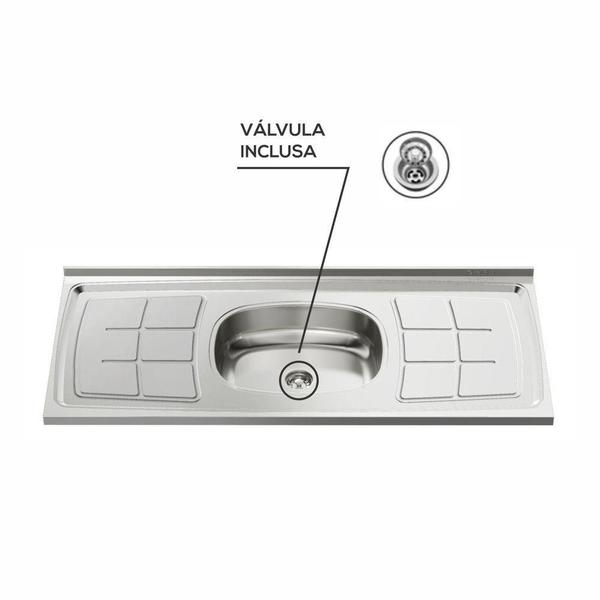 Pia de Cozinha Bali 1,20m Inox Com Válvula Ghelplus Imagem de Pia de Cozinha Bali 1,20m Inox Com Válvula Ghelplus