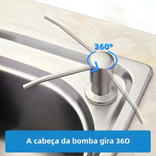 Imagem de Pia de Cozinha com Dispensador de Sabão - Aço Inoxidável 500ml