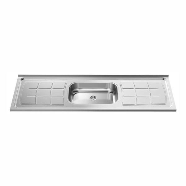Pia de Cozinha de 180cmx56cm Concretada e Escorredor Plus 30 e Válvula Inox 3.1/2 Pino - GhelPlus Imagem de Pia de Cozinha de 180cmx56cm Concretada e Escorredor Plus 30 e Válvula Inox 3.1/2 Pino