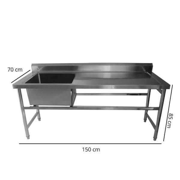 Imagem de Pia de Inox 140x70x95 com 1 Tanque Esquerdo Frigopro