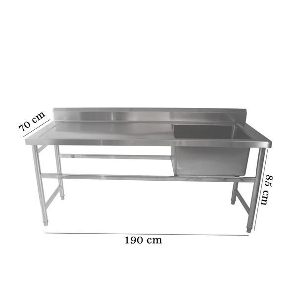 Imagem de Pia de Inox 190cm Tanque Direita de 60x50x35 Frigopro