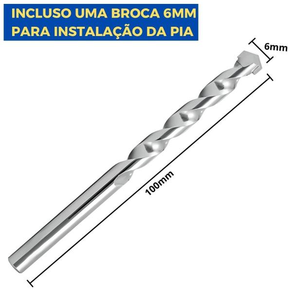 Pia Lavatório Banheiro 4L+ Sifão + Torneira + Engate + Broca - Astra Imagem de Pia Lavatório Banheiro 4L+ Sifão + Torneira + Engate + Broca
