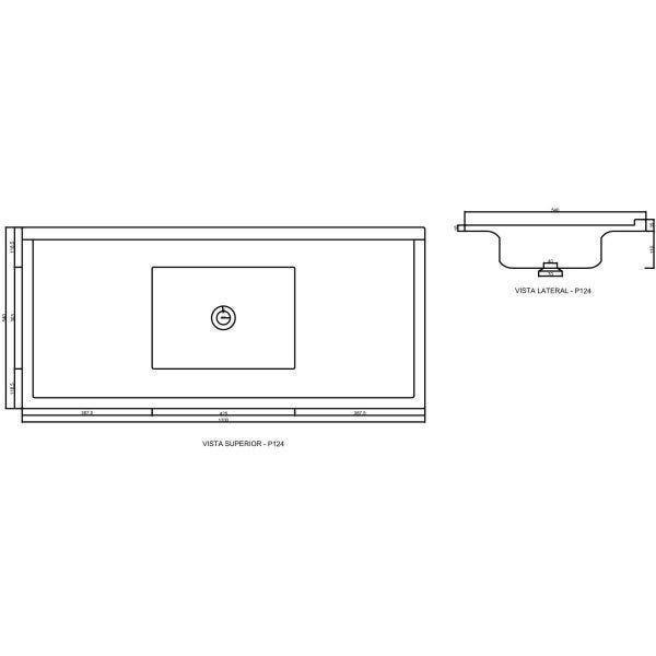 Imagem de Pia para Cozinha em Marmore síntetico 120cm X 54cm Premium DVG Decoralita