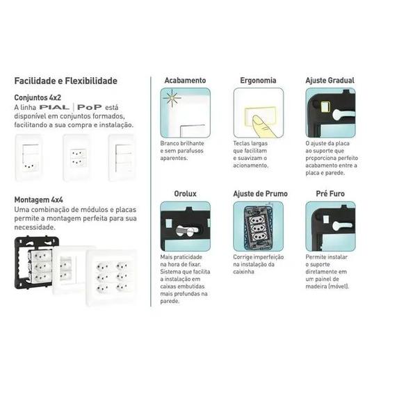 Imagem de Pial Pop Sensor de Presença 4x2 Branco Lg081s Bivolt