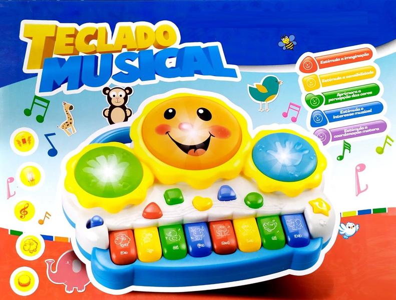 Imagem de Pianinho Bebe Brinquedo Infantil Educativo Piano Tambor Musical