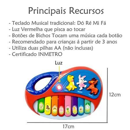 Imagem de Pianinho Teclado Musical Infantil Som Luz Fazendinha Animais