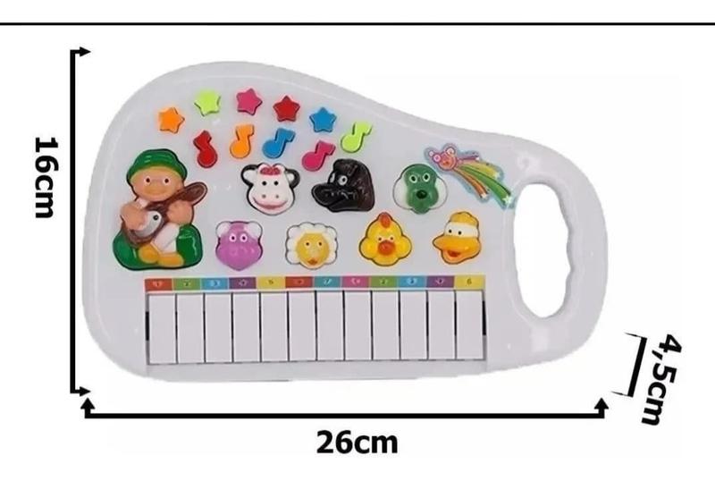 Imagem de Pianinho Teclado Musical Infantil Som Luz Fendinha Animais