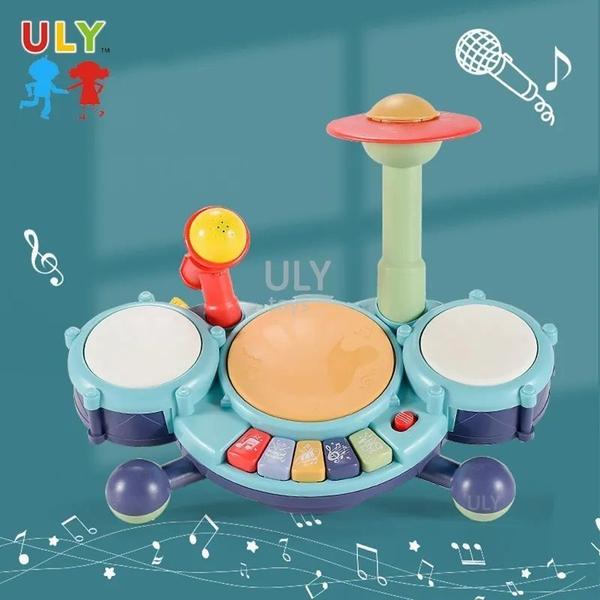 Imagem de Piano Bebe Bateria Drum Musical Microfone Infantil Educativo!(Verde)