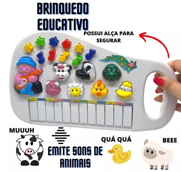 Imagem de Piano de Brinquedo Teclado Infantil Animais da Fazenda Teclado Bebê