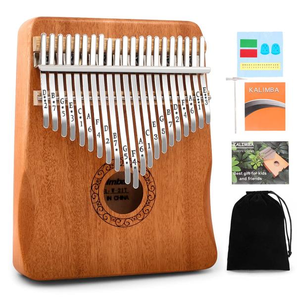 Imagem de Piano de polegar Kalimba YUNDIE de 21 teclas Mbira Finger Piano marrom