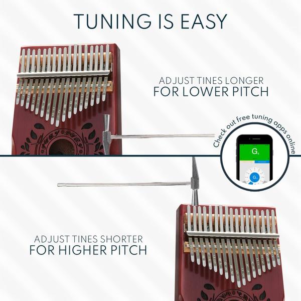 Imagem de Piano de polegar UNOKKI Kalimba 17 teclas em mogno com acessórios