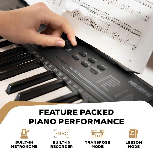 Piano de teclado Alesis Melody 61 MK4 para iniciantes 61 teclas