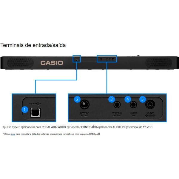 Imagem de Piano Digital Casio Stage Cdp-s110 Preto 88 Teclas CDPS110