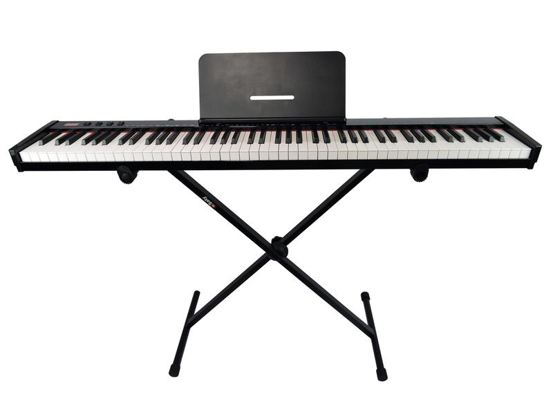 Imagem de Piano Eletrônico 88 Teclas Arranjador Konix - PH88-S Midi Bateria Recarregável + Suporte Pedestal