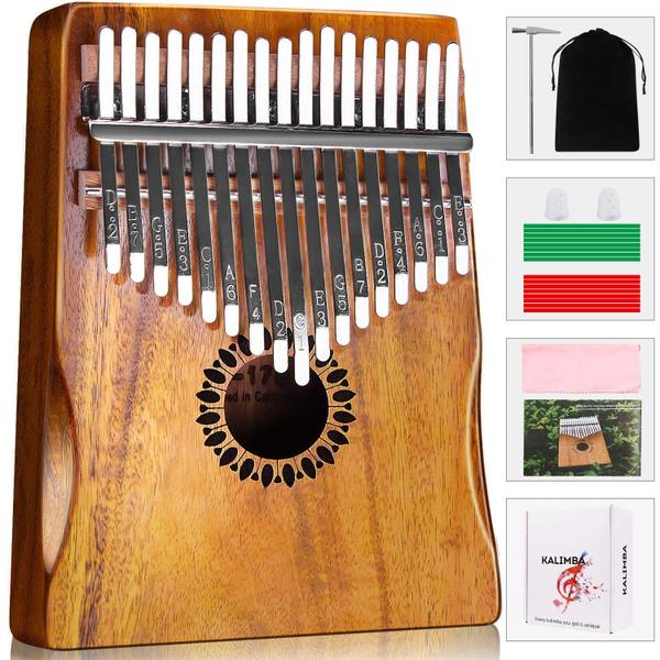 Imagem de Piano Kalimba Thumb Newlam de 17 teclas em madeira com acessórios