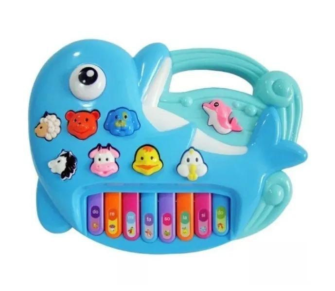 Imagem de Piano Teclado Musical Golfinho Infantil Som Eletronico