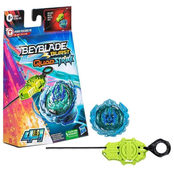 Imagem de Pião E Lançador Beyblade Burst Quadstrike Kit Inicial F8065