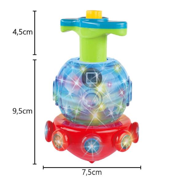 Imagem de Pião Maluco Flash Bola Brinquedo Infantil Com Luz E Lançador