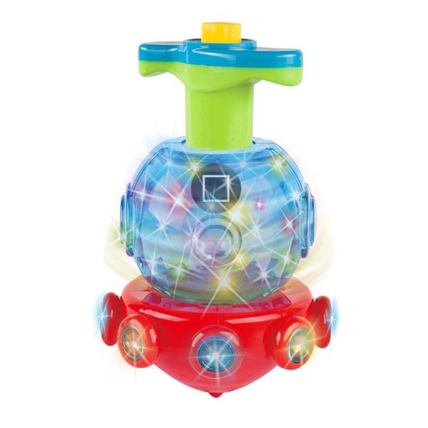 Imagem de Pião Maluco Flash Bola Brinquedo Infantil Com Luz E Lançador