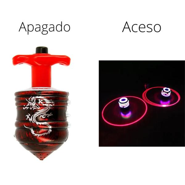 Imagem de Pião Sonoro Luz Led Brinquedo Lançador Automático infantil