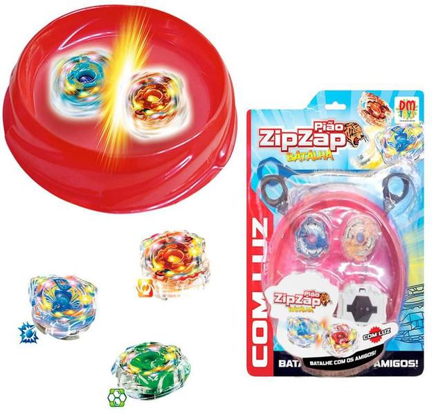 Imagem de Pião Zip Zap Batalha Com Luz Infantil Beyblade Dm Baby