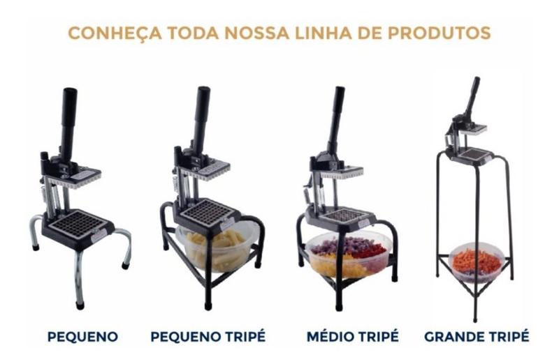 Picador Cortador De Legumes Batata Tripé Grande + Bacia - Viva7 Máquinas Imagem de Picador Cortador De Legumes Batata Tripé Grande + Bacia