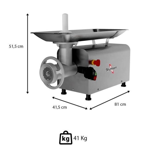 Imagem de Picador E Moedor De Carnes Skymsen PS-22 220V Inox Boca 22 1,5 HP-CV 1.104W 524620