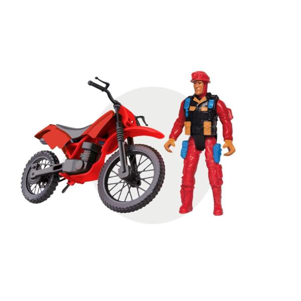 Imagem de Pick up com moto e bonequinho policia ou bombeiro samba toys