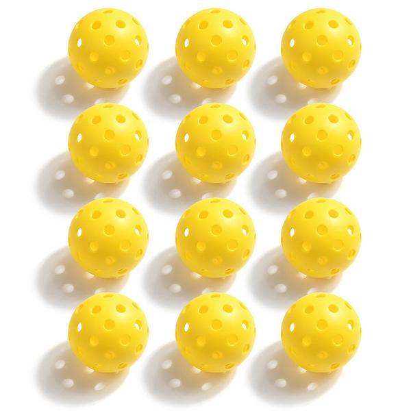 Imagem de Pickleball Balls Geekman Premium, 40 furos, 74 mm, 26 g, pacote com 12