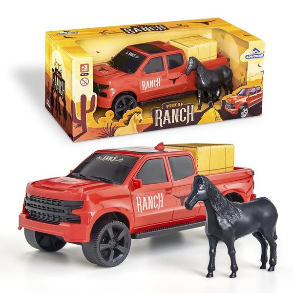 Pickup Brinquedo Carrinho Com Cavalo Infantil Fazenda Campo - Adijomar Imagem de Pickup Brinquedo Carrinho Com Cavalo Infantil Fazenda Campo - Adijomar