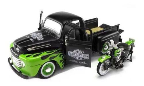 Imagem de Pickup Ford F-1 1948 +moto Harley 1948 Fl Panhead Maisto