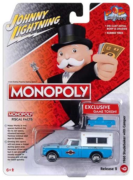 Pickup Studebaker com camper Monopoly Johnny Lightning 1/64 Imagem de Pickup Studebaker com camper Monopoly Johnny Lightning 1/64