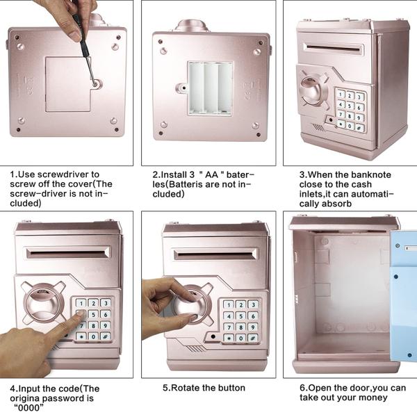 Imagem de Piggy Bank HUSAN com código de senha eletrônico ATM para crianças