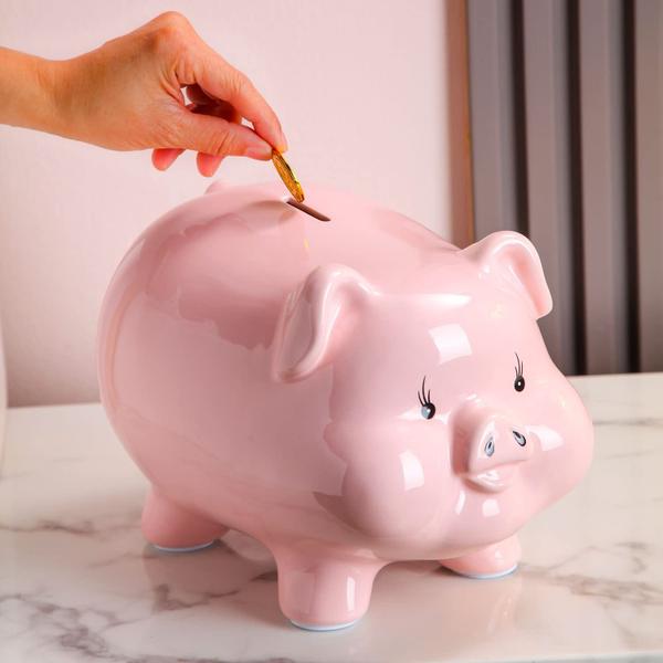 Imagem de Piggy Bank PIG WORLD 11" em cerâmica para adultos e crianças