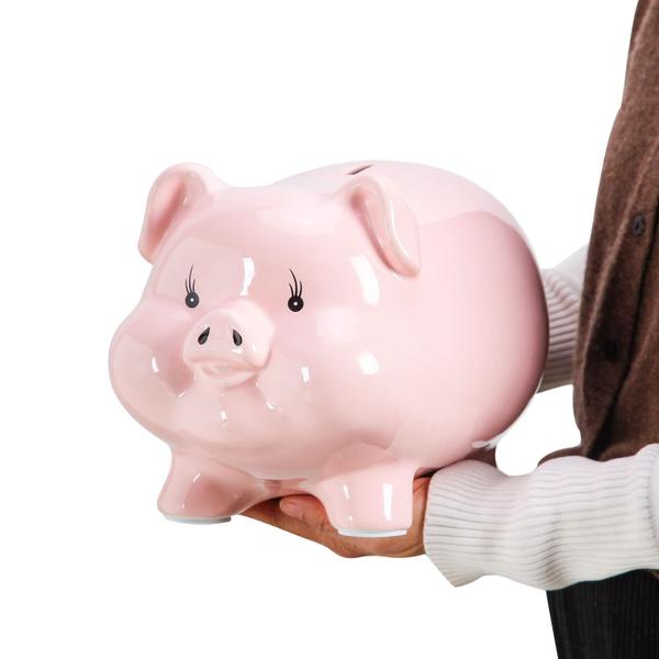 Imagem de Piggy Bank PIG WORLD Large de 11" em cerâmica para adultos