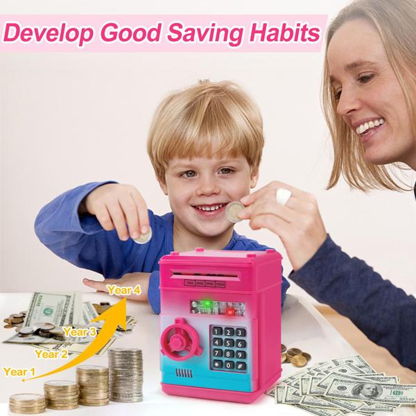 Imagem de Piggy Bank Refasy Kids para meninas com senha e caixa para economizar dinheiro