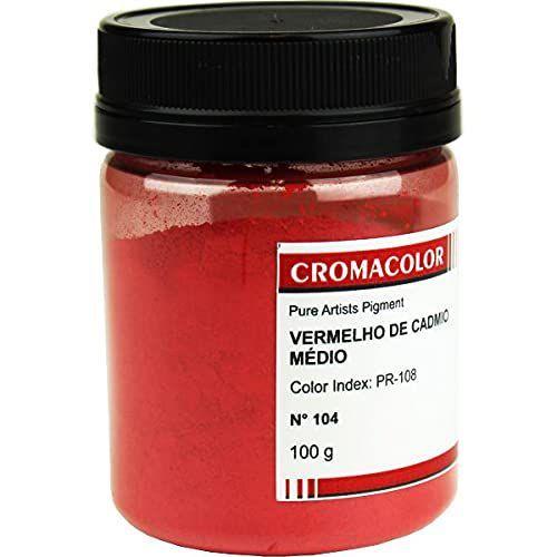 Imagem de Pigmento Artístico Puro em Pó 104 Vermelho Cad Médio Cromacolor 100g