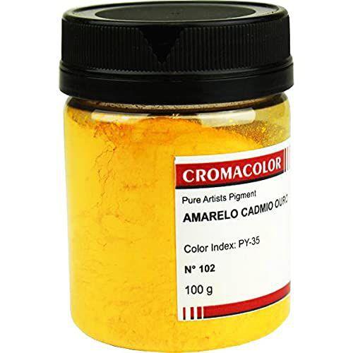 Imagem de Pigmento Puro em Pó 102 Amarelo Cadmio Ouro Cromacolor 100g