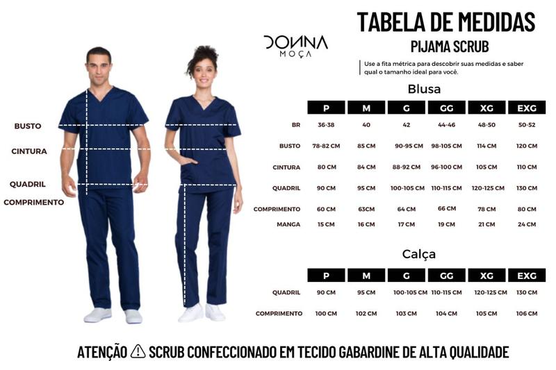 Imagem de Pijama Cirúrgico Blusa - Hospitalar - Scrub - Feminino