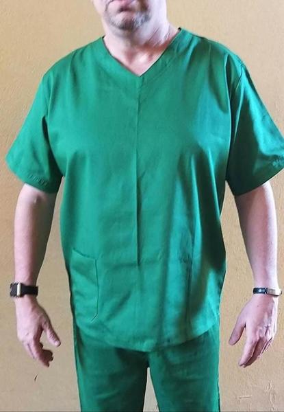 Pijama Cirurgico completo Scrub Tecido Brim Leve 100% ( Blusa e Calça) Verde Bandeira - Vestmedic e-commerce Semeab Imagem de Pijama Cirurgico completo Scrub Tecido Brim Leve 100% ( Blusa e Calça) Verde Bandeira