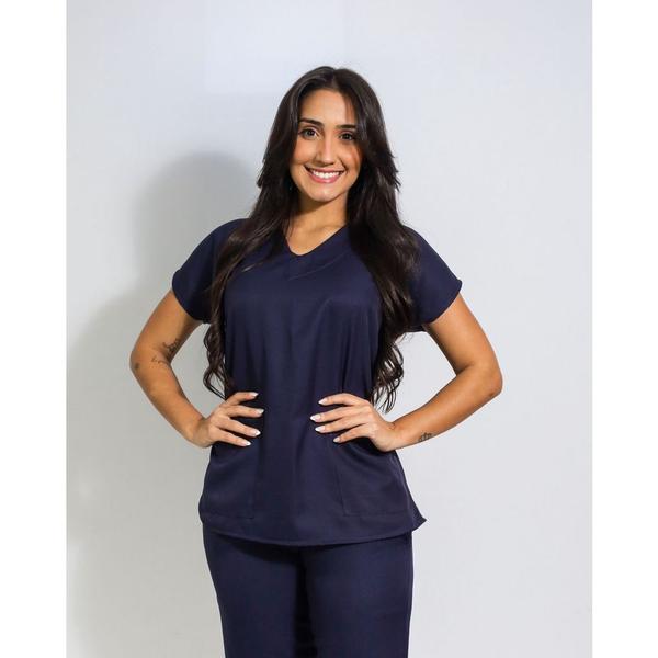 Imagem de Pijama Cirúrgico em Gabardine Conjunto Hospitalar Scrub Feminino - CONFORT