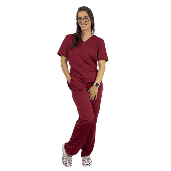 Imagem de Pijama Cirúrgico Feminino Oxford Uniforme - Camisa E Calça