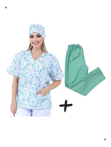 Imagem de Pijama Cirúrgico Scrub Conjunto Hospitalar Privativo 