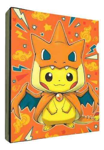 Imagem de Pikachu Cosplay Charizard Álbum Pokémon Pasta Porta Cartas