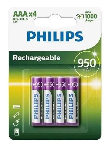 Imagem de Pilha Aaa Palito Recarregável Philips C/4 Unidades