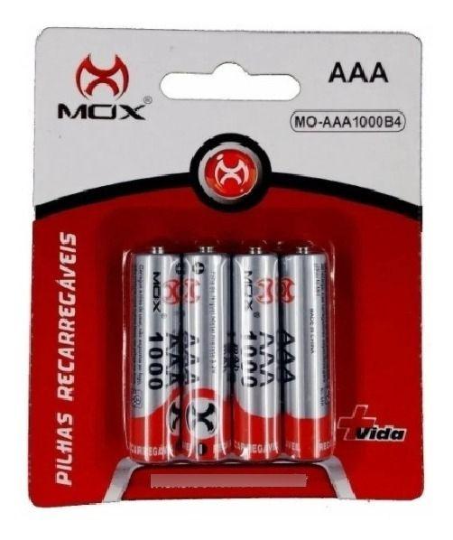 Imagem de Pilha AAA Recarregavel Mox Pilha Palito 3A 1.2V Kit Com 8 Unidades