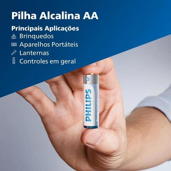 Imagem de Pilha Alcalina Aa 1.5v Philips Power Lr6p2b/59 C/ 2 Unidades