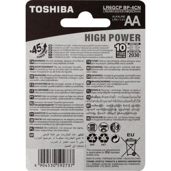 Imagem de Pilha Alcalina AA 1,5V LR6GCP (C/4 Pilhas)Toshiba