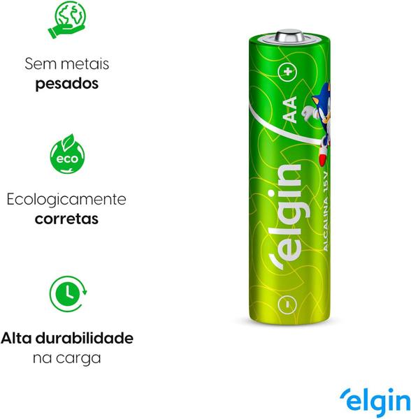 Imagem de Pilha Alcalina AA Energy Blister Com 4 Pilhas Elgin